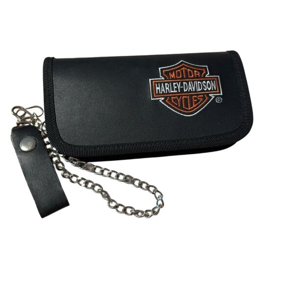 Harley Davidson Zipper Darts Pouch on Chain, Travel Cloth Case Biker-core Rare - Picture 1 of 6